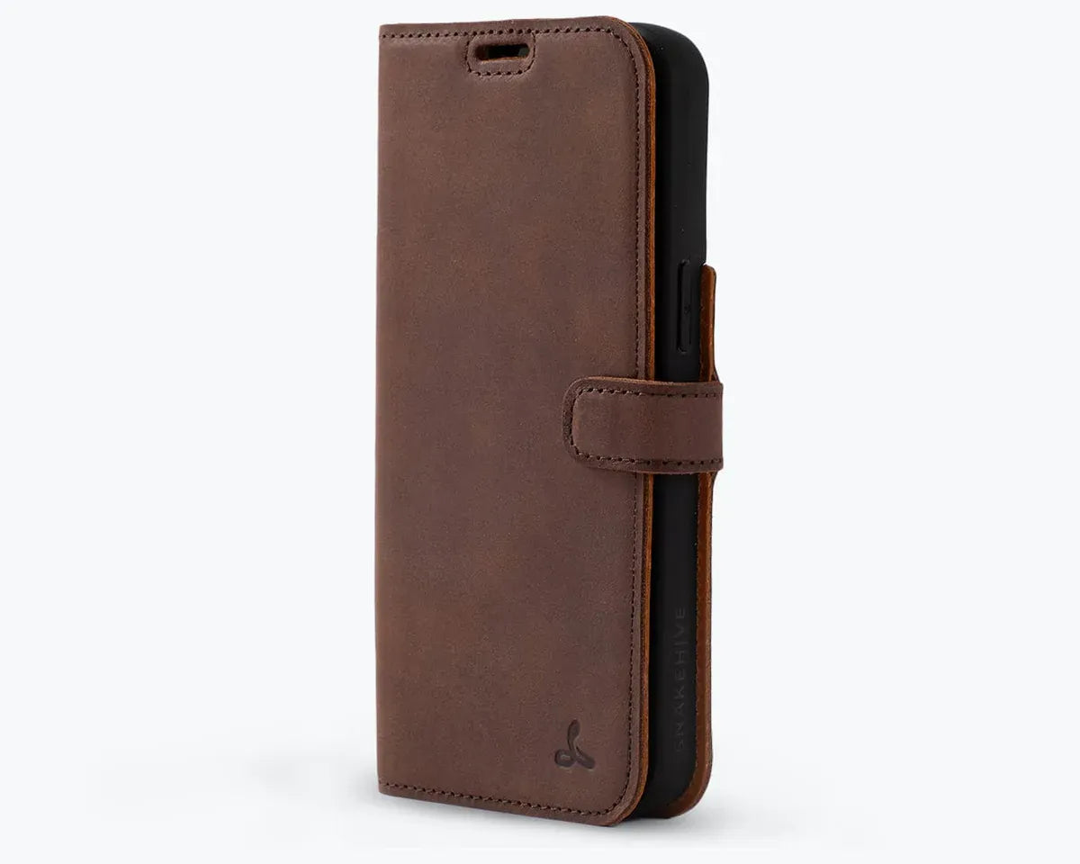 Snakehive Vintage Wallet Apple iPhone 15 Pro Max - Vintage Leather Wallet Phone Case iPhone 15 Pro Max | Leather Wallet Case | Snakehive