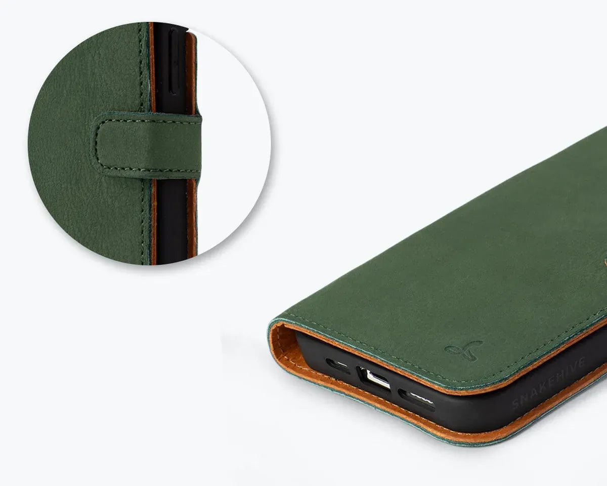 Snakehive Vintage Wallet Apple iPhone 15 Pro Max - Vintage Leather Wallet Phone Case iPhone 15 Pro Max | Leather Wallet Case | Snakehive