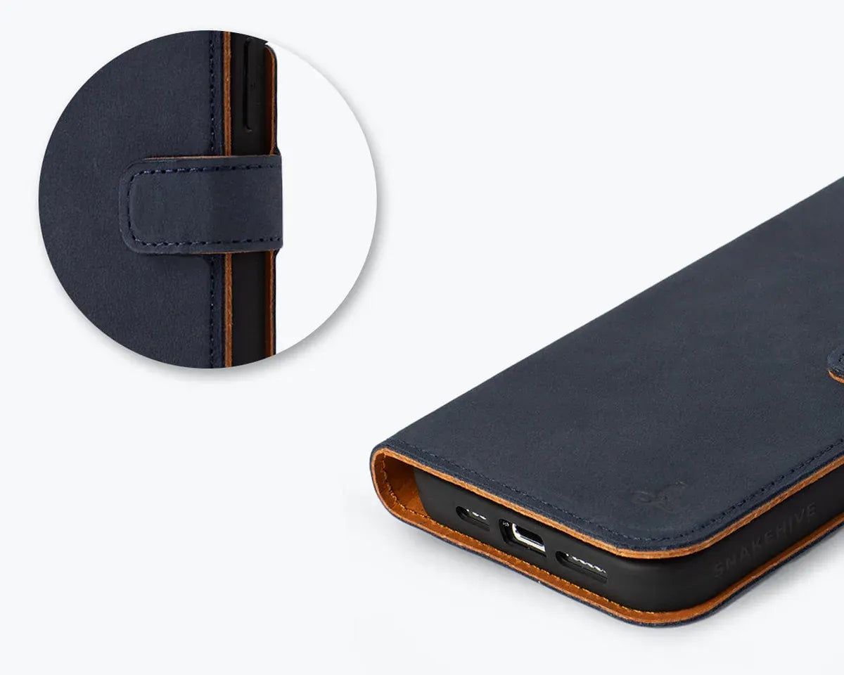 Snakehive Vintage Wallet Apple iPhone 15 Pro Max - Vintage Leather Wallet Phone Case iPhone 15 Pro Max | Leather Wallet Case | Snakehive
