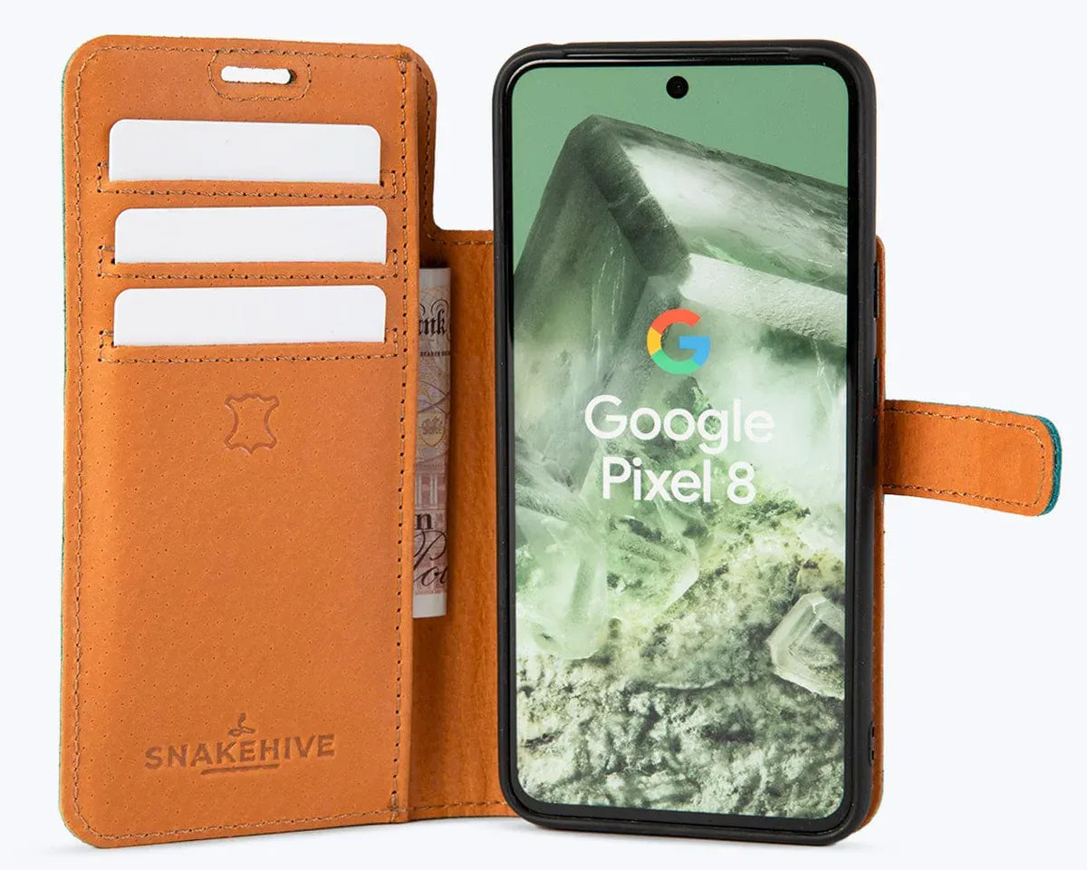 Snakehive Vintage Wallet Google Pixel 8 - Vintage Leather Wallet Phone Case Vintage Leather Wallet Case for Google Pixel 8