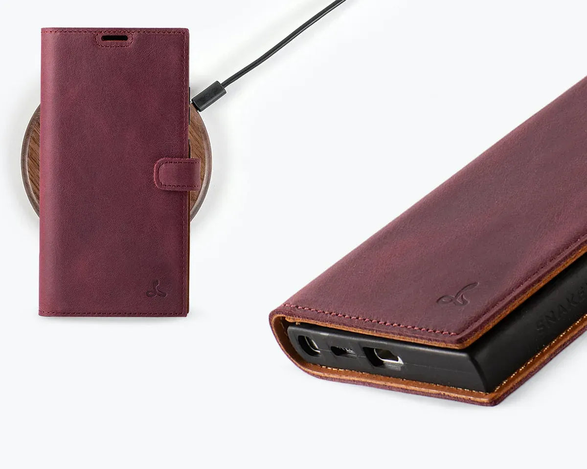 Snakehive Vintage Wallet Samsung Galaxy S24 Ultra - Vintage Leather Wallet Phone Case Vintage Leather Wallet Case for Samsung Galaxy S24 Ultra
