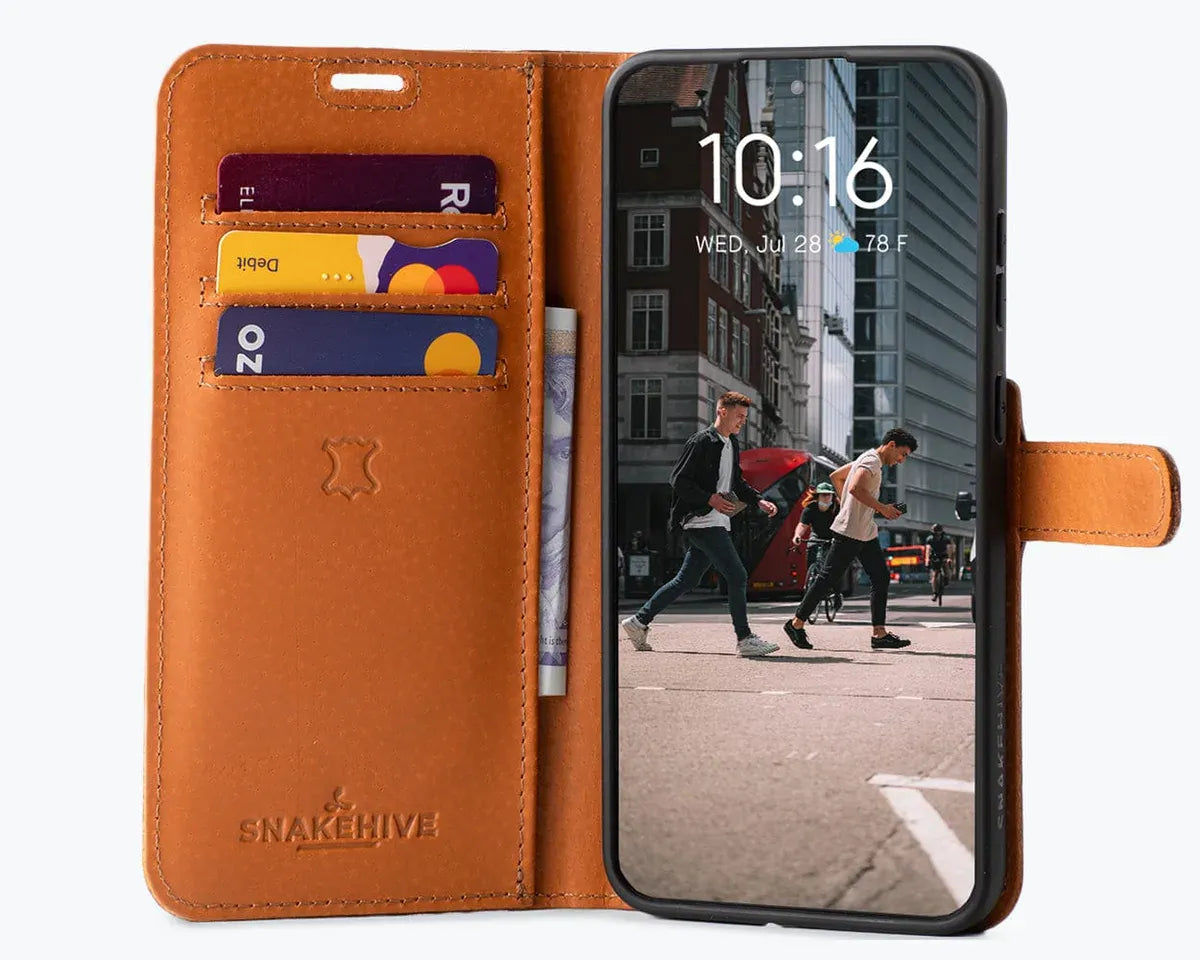 Snakehive Vintage Wallet Samsung Galaxy S24 - Vintage Leather Wallet Phone Case Samsung Galaxy S24 | Leather Wallet Case | Snakehive