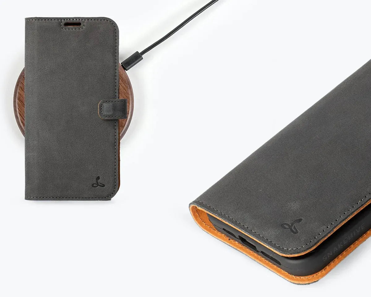 Snakehive Vintage Wallet Apple iPhone 15 Pro Max - Vintage Leather Wallet Phone Case iPhone 15 Pro Max | Leather Wallet Case | Snakehive
