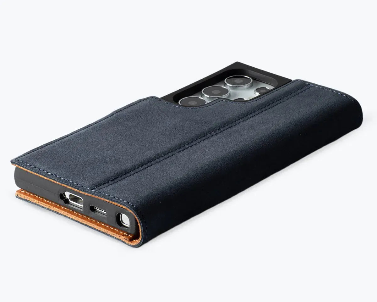 Snakehive Vintage Wallet Samsung Galaxy S24 Ultra - Vintage Leather Wallet Phone Case (Side Clasp) Vintage Leather Wallet Case (Clasp) for Samsung Galaxy S24 Ultra