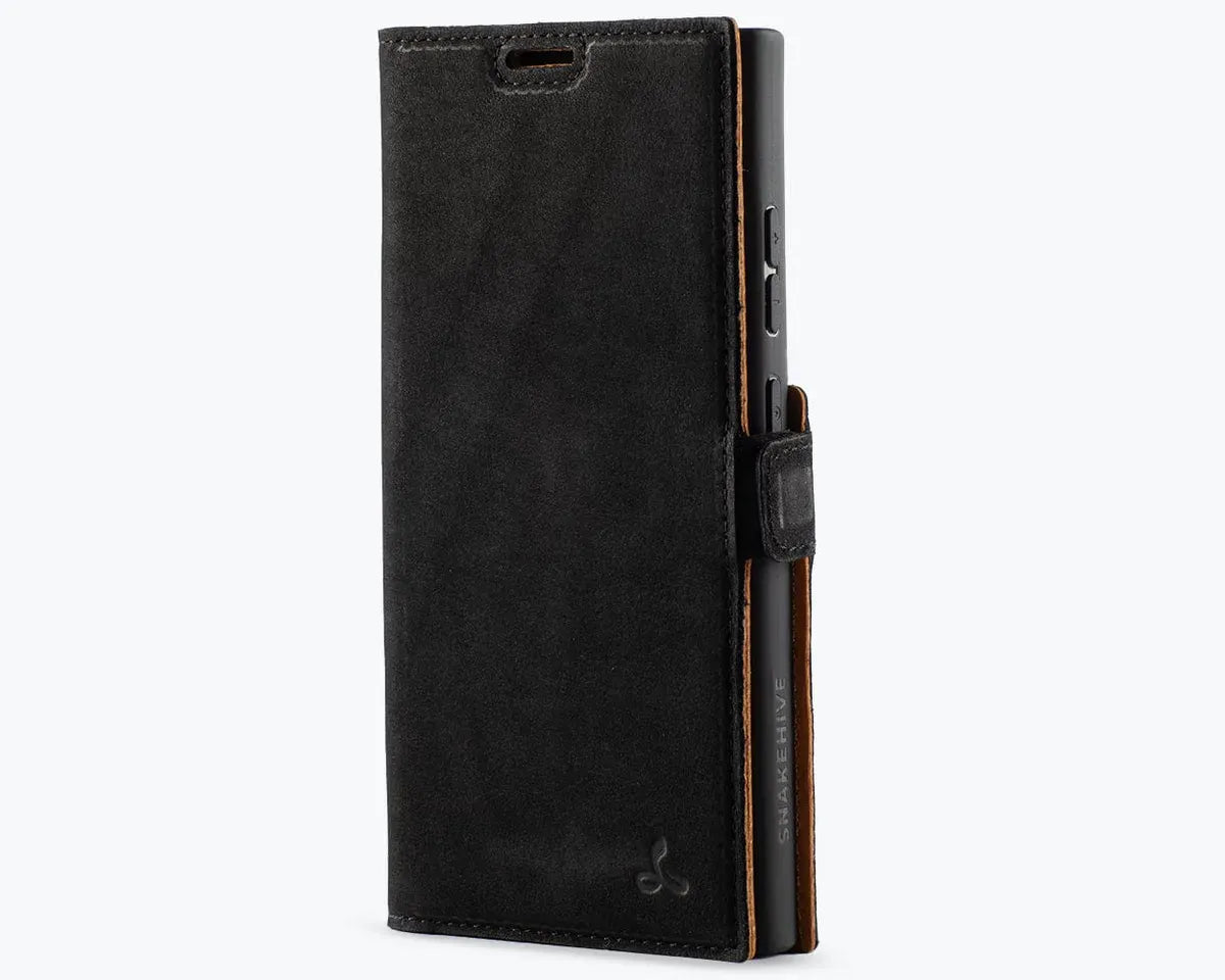 Snakehive Vintage Wallet Samsung Galaxy S24 Ultra - Vintage Leather Wallet Phone Case (Side Clasp) Vintage Leather Wallet Case (Clasp) for Samsung Galaxy S24 Ultra