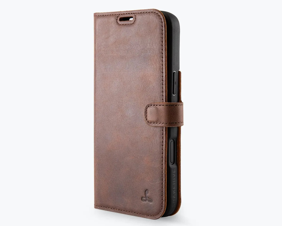 Snakehive Vintage Wallet Apple iPhone 16 Plus - Vintage Leather Wallet Phone Case Vintage Leather Wallet Case for Apple iPhone 16 Plus