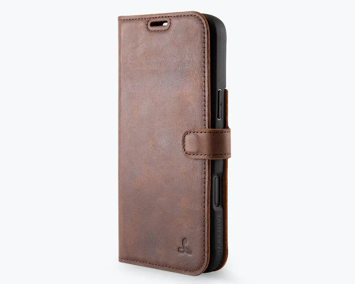 Snakehive Vintage Wallet Apple iPhone 16 Plus - Vintage Leather Wallet Phone Case Vintage Leather Wallet Case for Apple iPhone 16 Plus