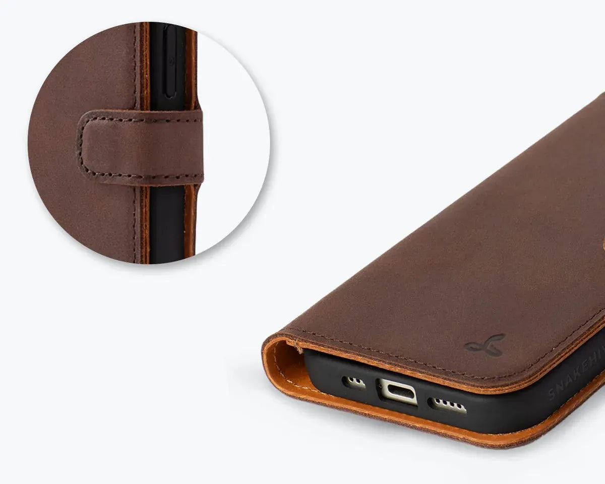 Snakehive Vintage Wallet Apple iPhone 16 - Vintage Leather Wallet Phone Case Vintage Leather Wallet Case for Apple iPhone 16