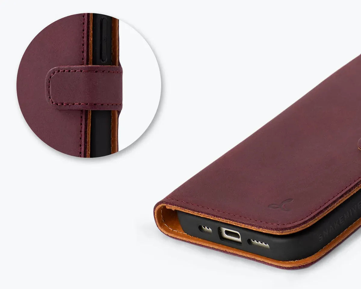 Snakehive Vintage Wallet Apple iPhone 16 - Vintage Leather Wallet Phone Case Vintage Leather Wallet Case for Apple iPhone 16