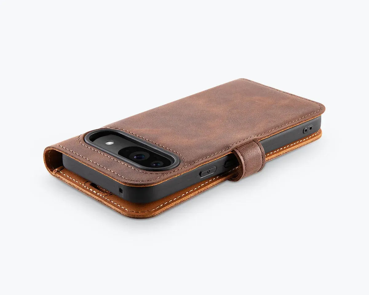 Snakehive Vintage Wallet Google Pixel 9 - Vintage Leather Wallet Phone Case Vintage Leather Wallet Case for Google Pixel 9