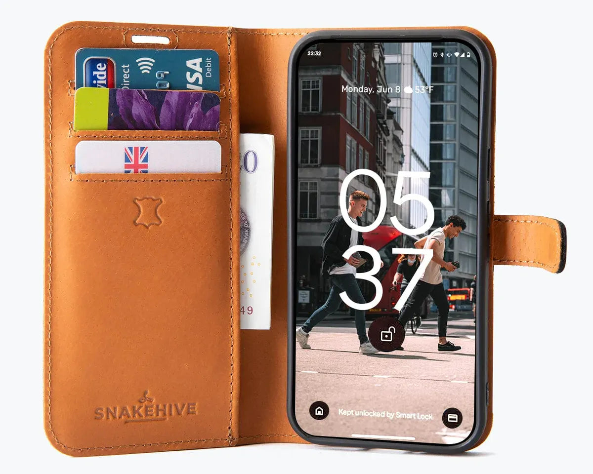 Snakehive Vintage Wallet Google Pixel 9 - Vintage Leather Wallet Phone Case Vintage Leather Wallet Case for Google Pixel 9