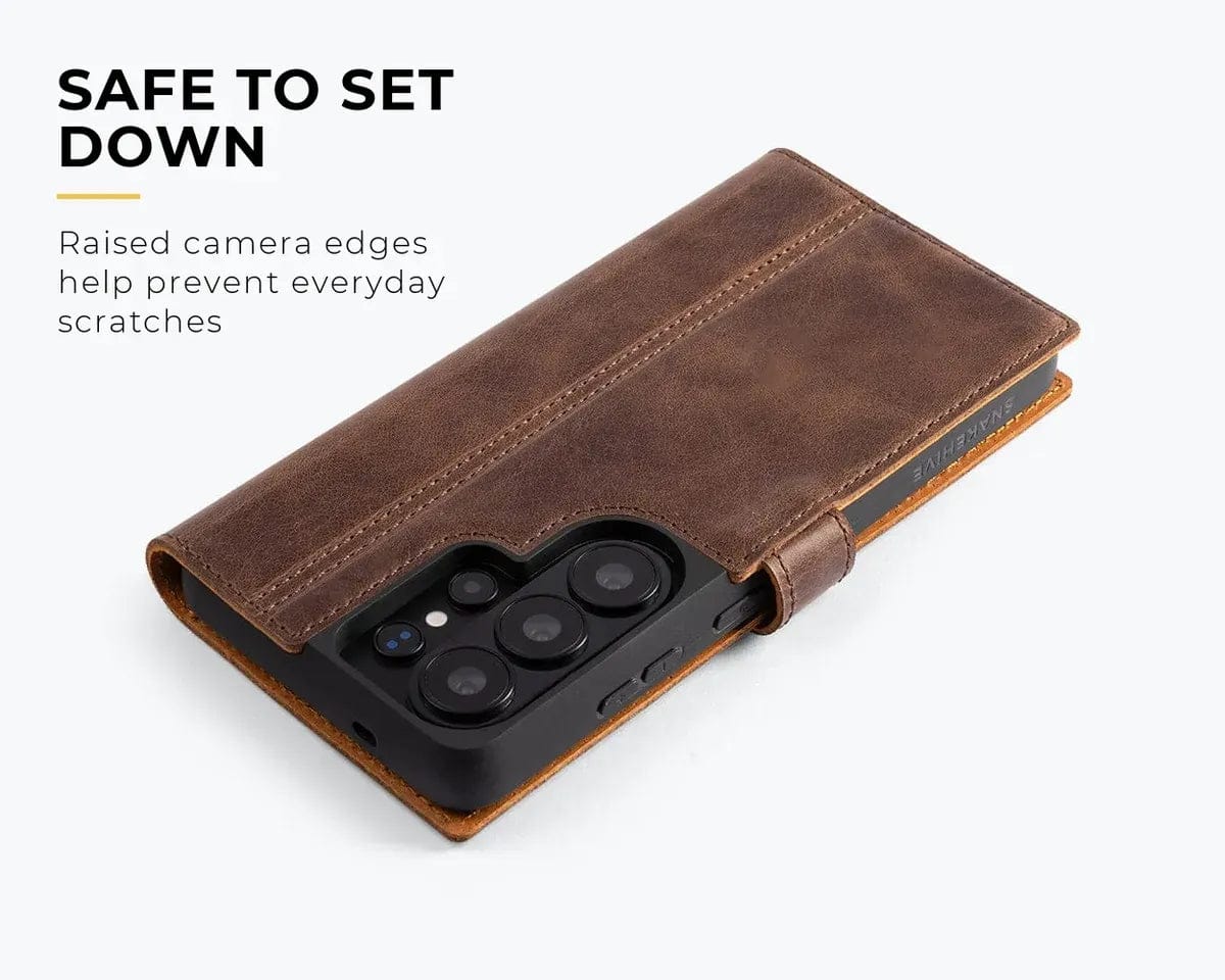 Snakehive Vintage Wallet Samsung Galaxy S26 Ultra - Vintage Leather Wallet Phone Case Vintage Leather Wallet Case for Samsung Galaxy S26 Ultra