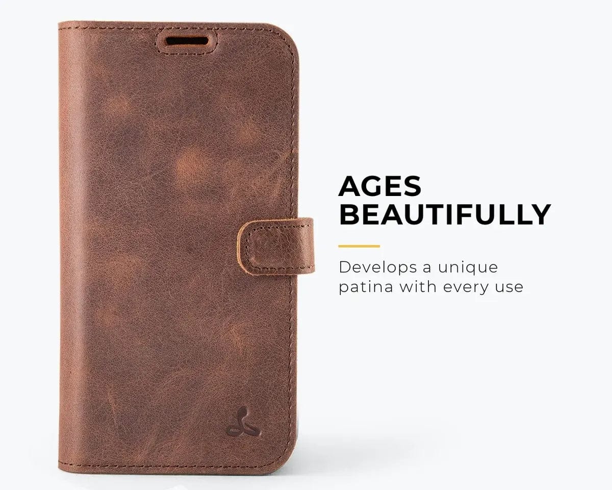Snakehive Vintage Wallet Apple iPhone 17 - Vintage Leather Wallet Phone Case Vintage Leather Wallet Case for Apple iPhone 17