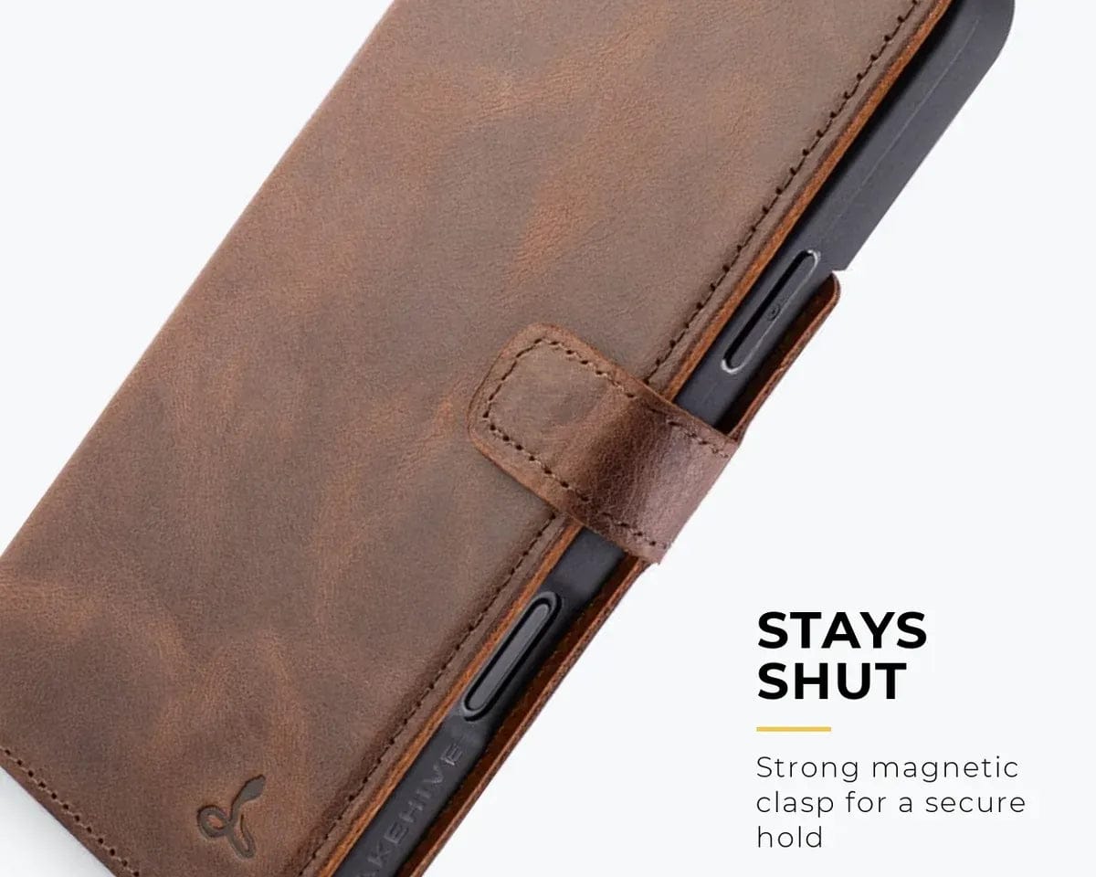 Snakehive Vintage Wallet Apple iPhone 17 Pro Max - Vintage Leather Wallet Phone Case Vintage Leather Wallet Case for Apple iPhone 17 Pro Max