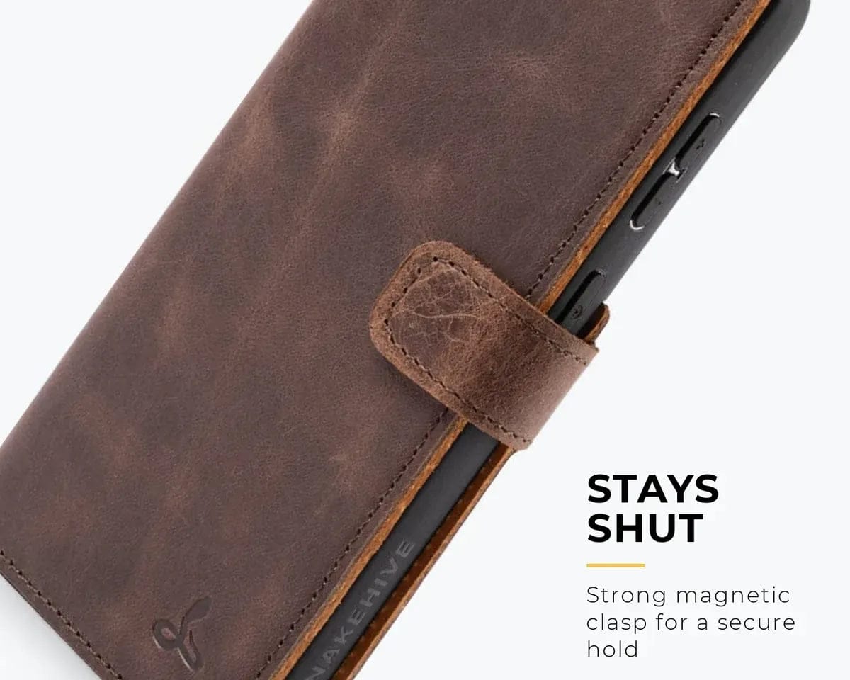 Snakehive Vintage Wallet Samsung Galaxy S26 - Vintage Leather Wallet Phone Case Vintage Leather Wallet Case for Samsung Galaxy S26