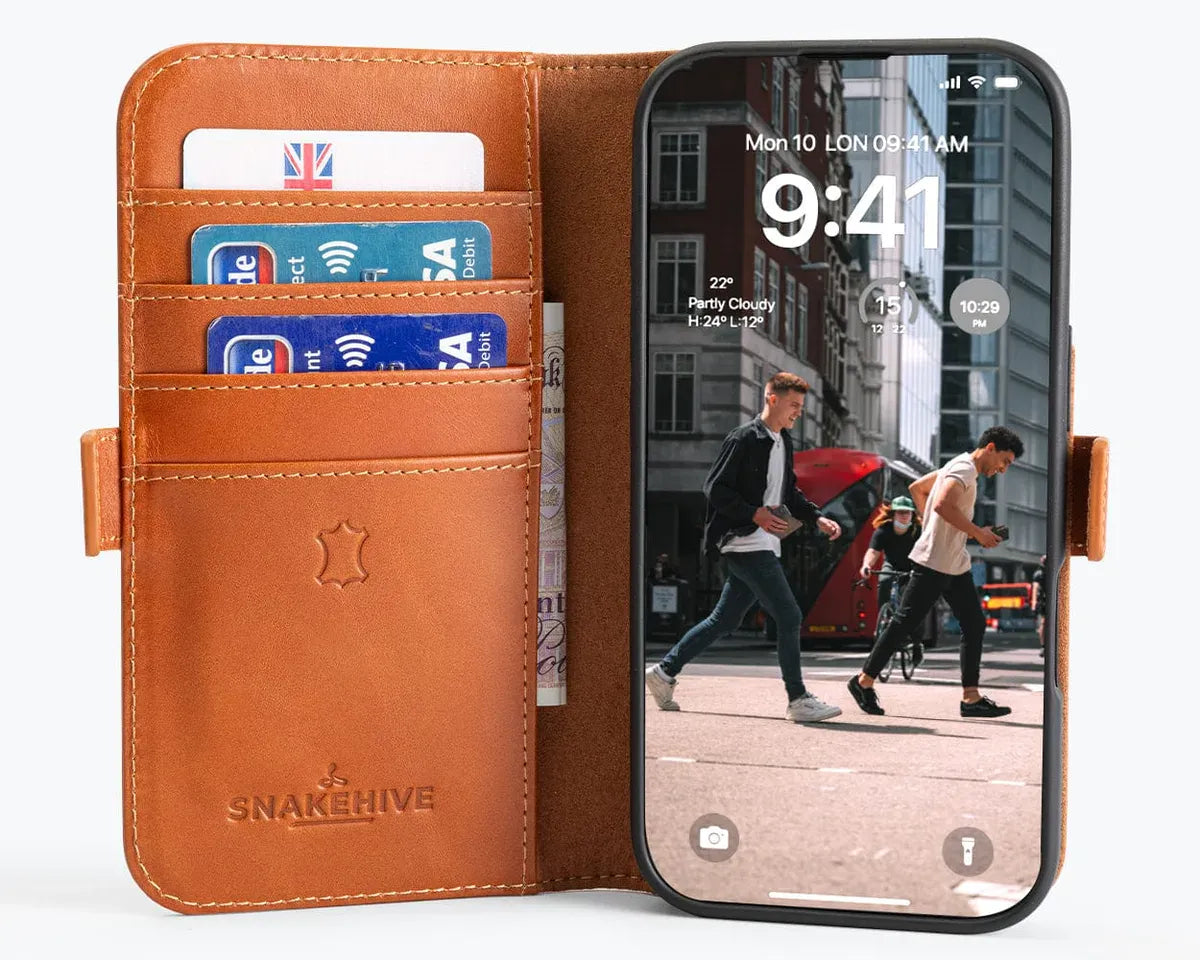 Snakehive Metro Wallet Apple iPhone 16 - Metro Leather Wallet Phone Case Metro Leather Wallet Phone Case for Apple iPhone 16