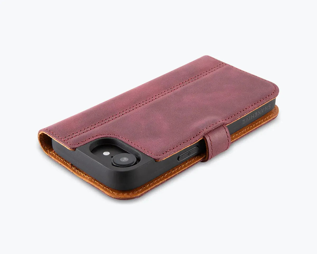 Snakehive Vintage Wallet Apple iPhone 17e / 16e - Vintage Leather Wallet Phone Case Vintage Leather Wallet Case for Apple iPhone 17e / 16e