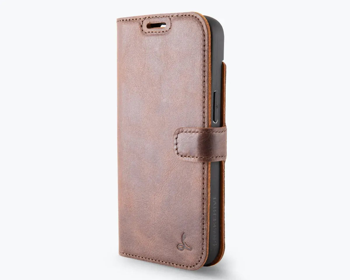 Snakehive Vintage Wallet Apple iPhone 17e / 16e - Vintage Leather Wallet Phone Case Vintage Leather Wallet Case for Apple iPhone 17e / 16e