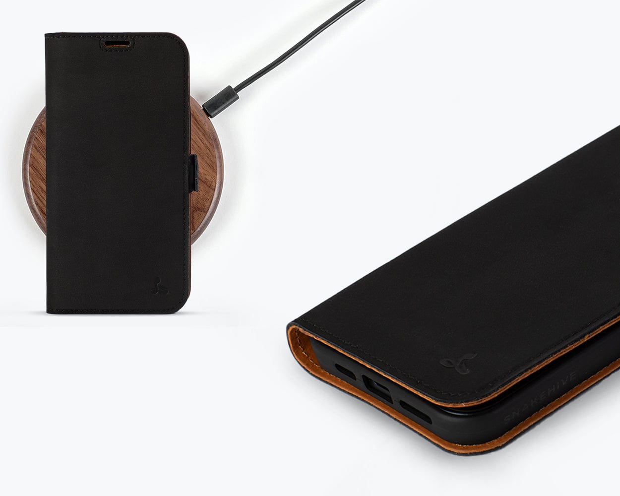 Apple Iphone 15 Plus Vintage Leather Wallet Slim Clasp - Snakehive UK