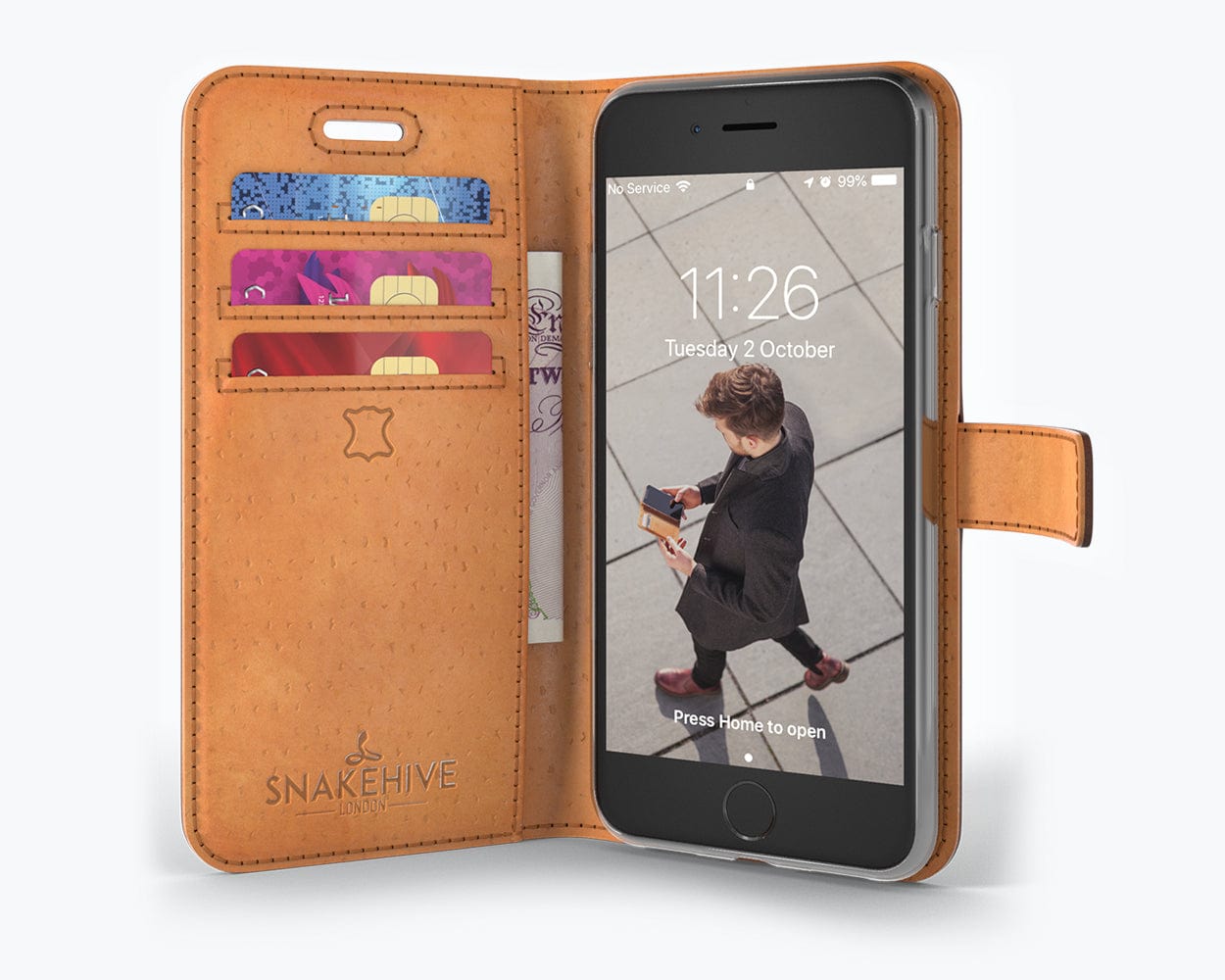 Vintage Two Tone Leather Wallet Apple Iphone 8 Ap - Snakehive UK