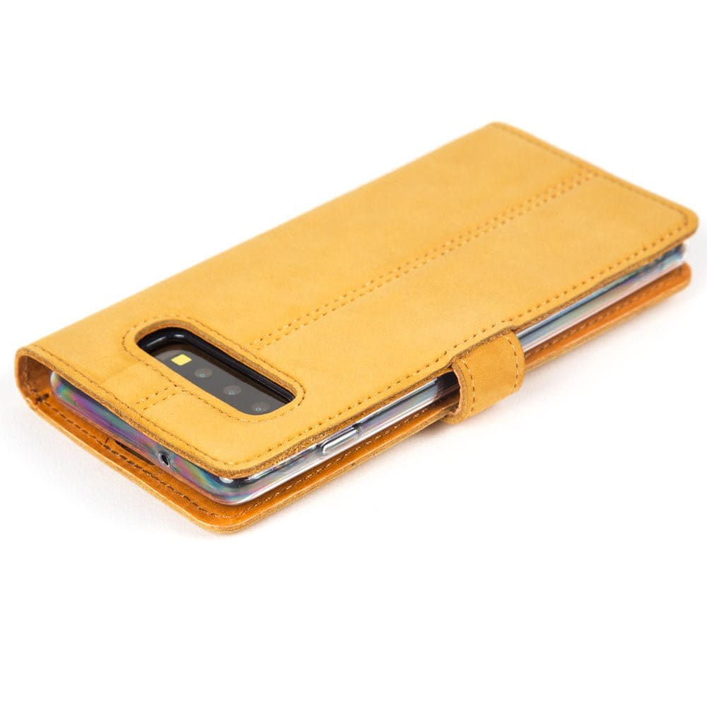 Samsung Galaxy S10 Plus - Vintage Leather Wallet (Almost Perfect) Honey Gold Samsung Galaxy S10 Plus - Snakehive UK