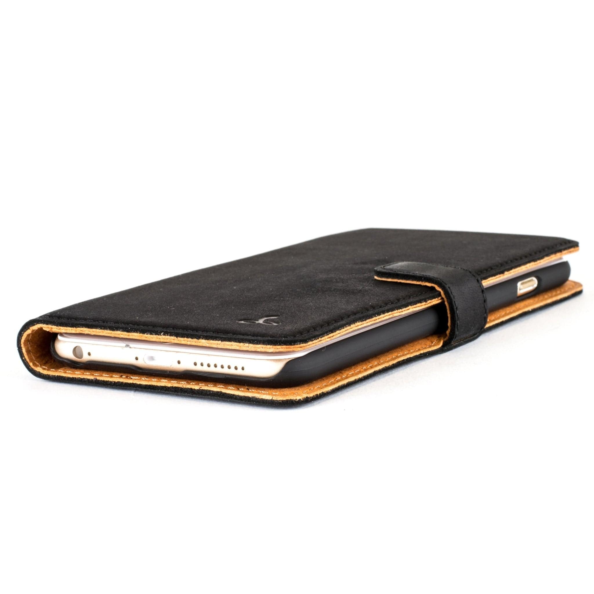 Vintage Leather Wallet - Apple iPhone 6/6S Plus Black Apple iPhone 6 Plus - Snakehive UK