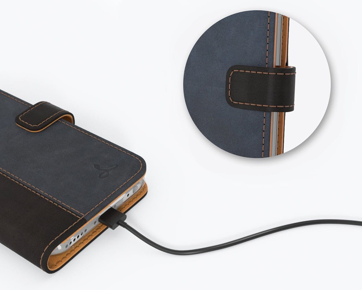 Vintage Two Tone Leather Wallet - Apple iPhone 6/6S TT Black/Plum Apple iPhone 6/6S - Snakehive UK