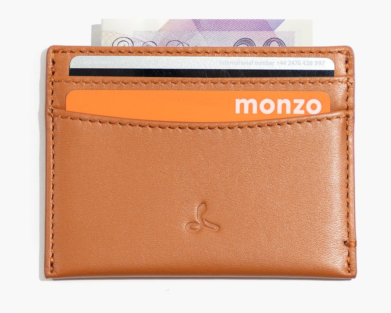 LEATHER CREDIT CARDHOLDER - THE ESSENTIAL COLLECTION Cognac - Snakehive UK