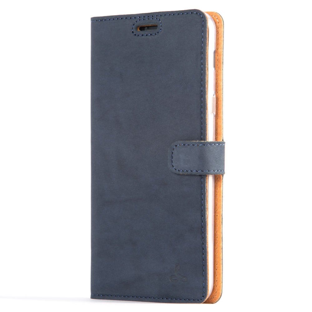 Vintage Leather Wallet - Samsung Galaxy A6 Plus (2018) Navy Samsung Galaxy A6 Plus (2018) - Snakehive UK