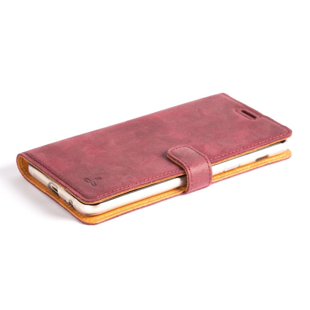 Vintage Leather Wallet - Samsung Galaxy A6 Plus (2018) Plum Samsung Galaxy A6 Plus (2018) - Snakehive UK