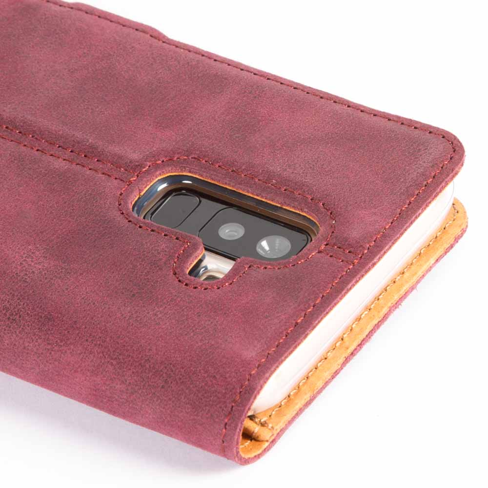 Vintage Leather Wallet - Samsung Galaxy A6 Plus (2018) Plum Samsung Galaxy A6 Plus (2018) - Snakehive UK