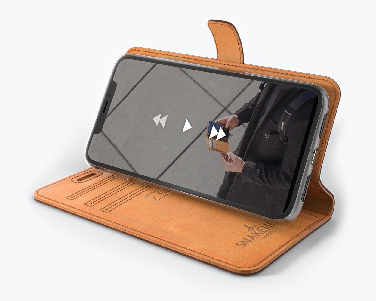 Apple iPhone 11 - Vintage Leather Wallet Grey Apple iPhone 11 - Snakehive UK