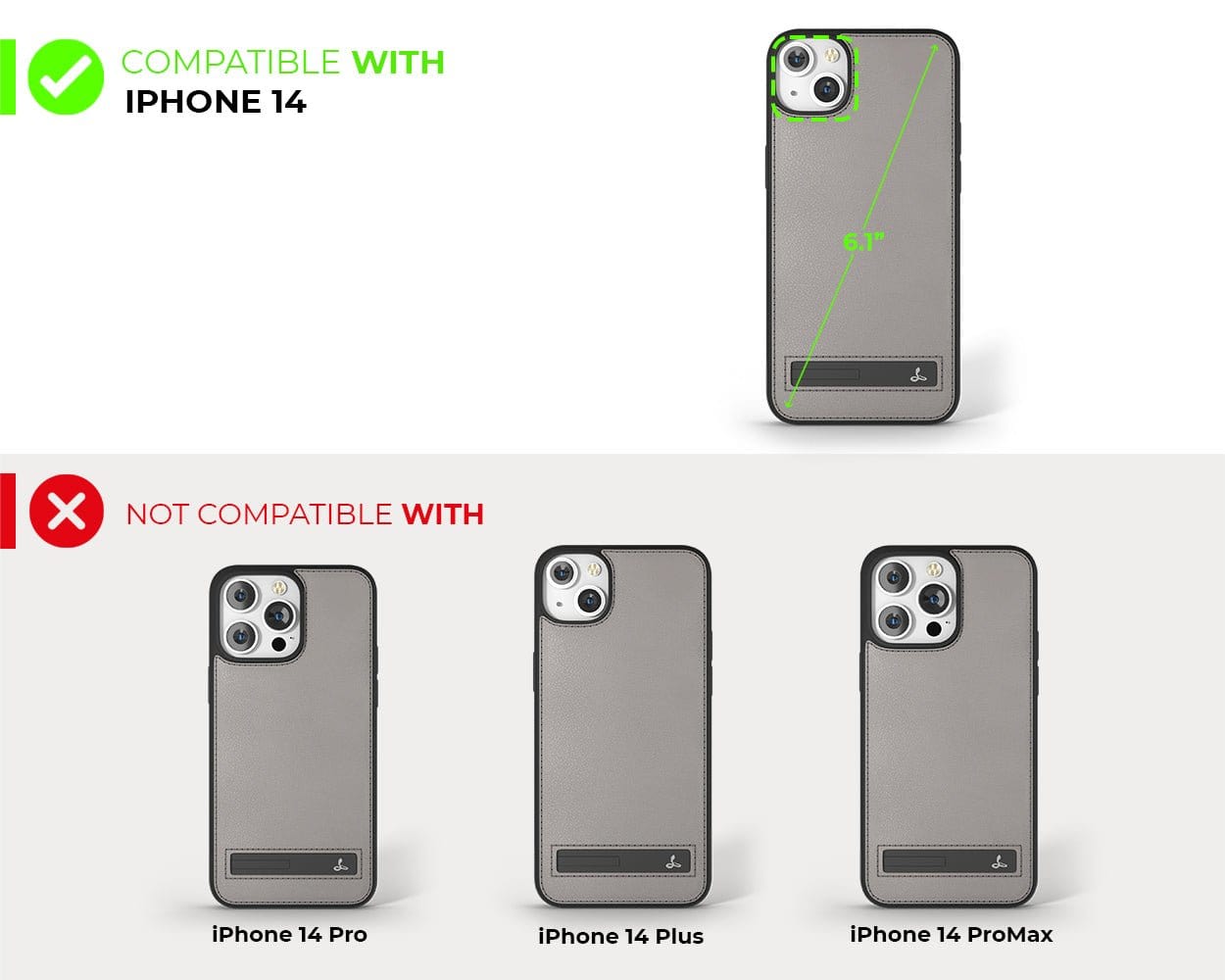 Apple iPhone 14 - Metro Leather Case Pebble Grey Apple iPhone 14 - Snakehive UK