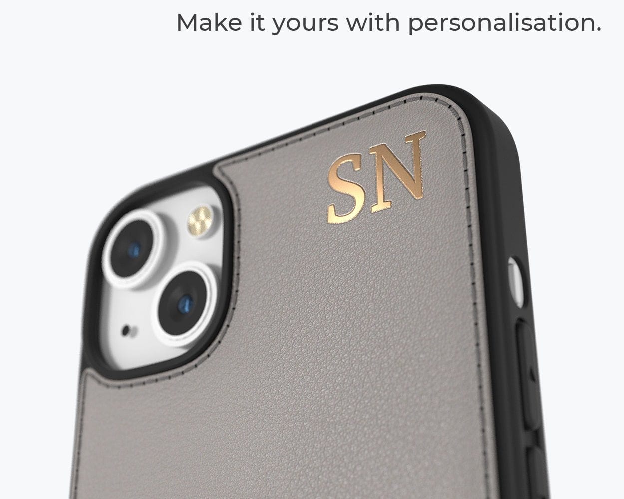 Apple iPhone 14 - Metro Leather Case Pebble Grey Apple iPhone 14 - Snakehive UK