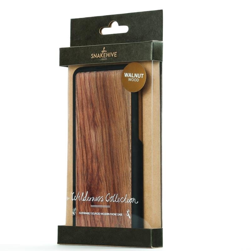 Wilderness Wood Back Bumper Case - Apple iPhone X/XS Walnut Apple iPhone X/XS - Snakehive UK