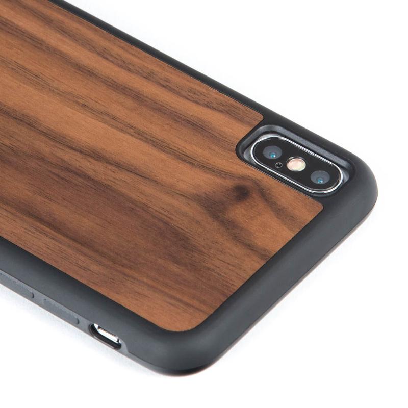 Wilderness Wood Back Bumper Case - Apple iPhone X/XS Walnut Apple iPhone X/XS - Snakehive UK