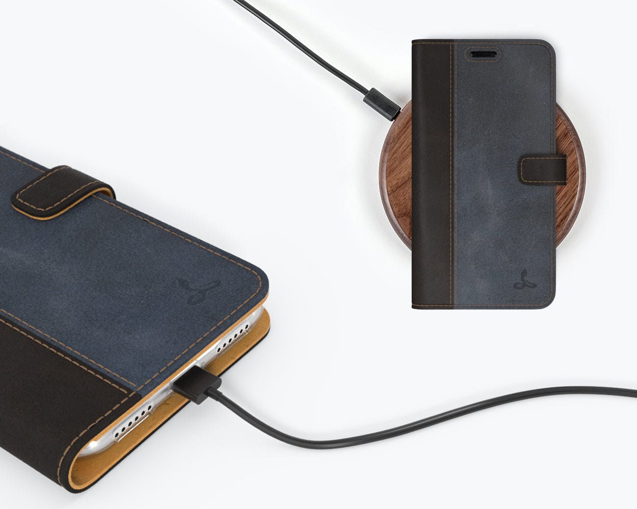 Vintage Two Tone Leather Wallet Apple Iphone Xr - Snakehive UK