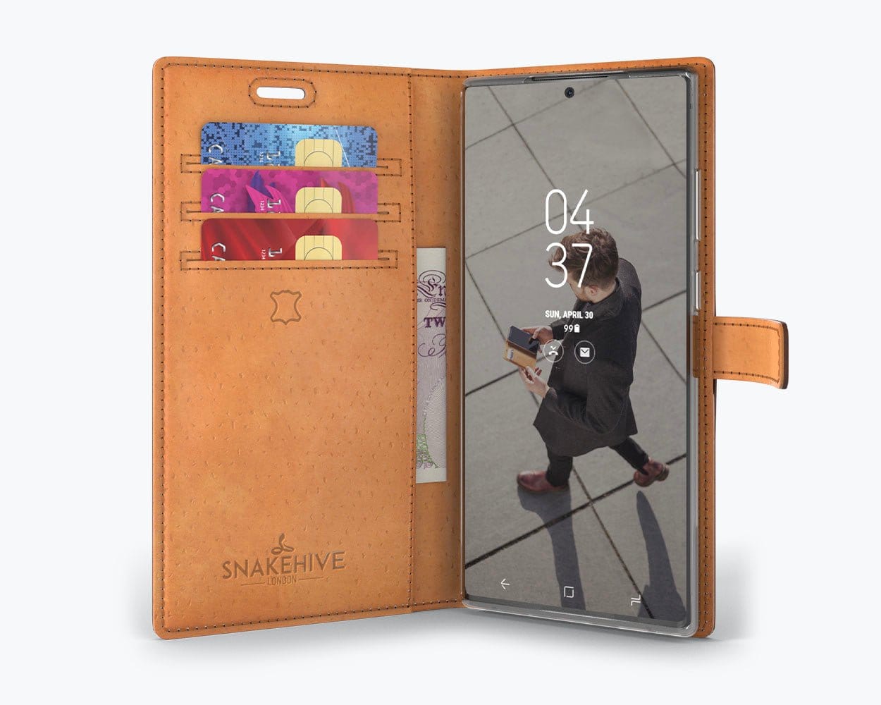 Samsung Galaxy Note 20 - Vintage Leather Wallet Grey Samsung Galaxy Note 20 - Snakehive UK