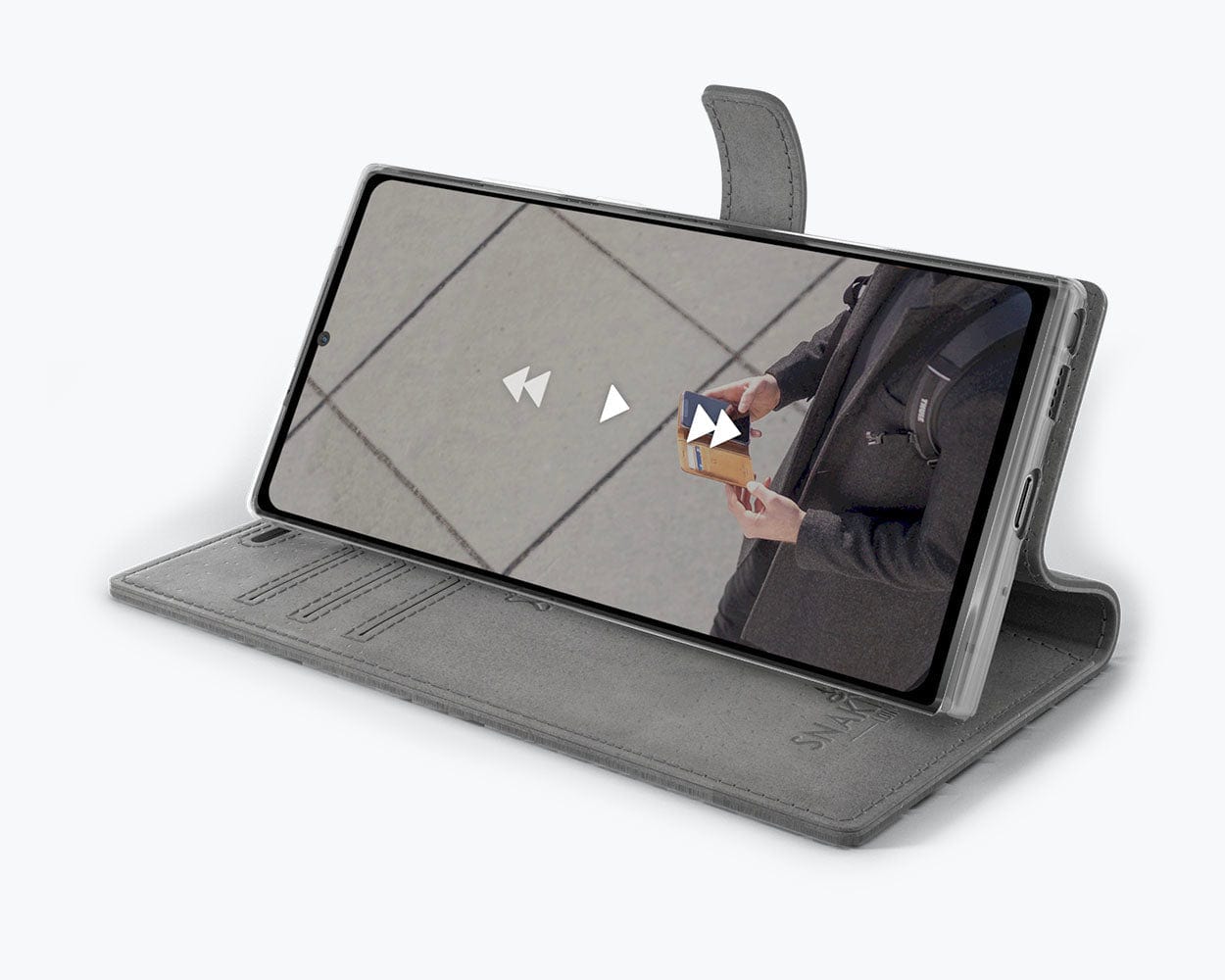 Samsung Galaxy Note 20 - Vintage Leather Wallet Grey Samsung Galaxy Note 20 - Snakehive UK