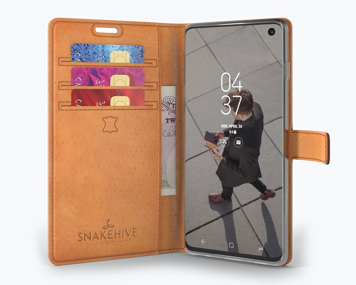 Samsung Galaxy S10 Plus - Vintage Leather Wallet Plum Samsung Galaxy S10 Plus - Snakehive UK