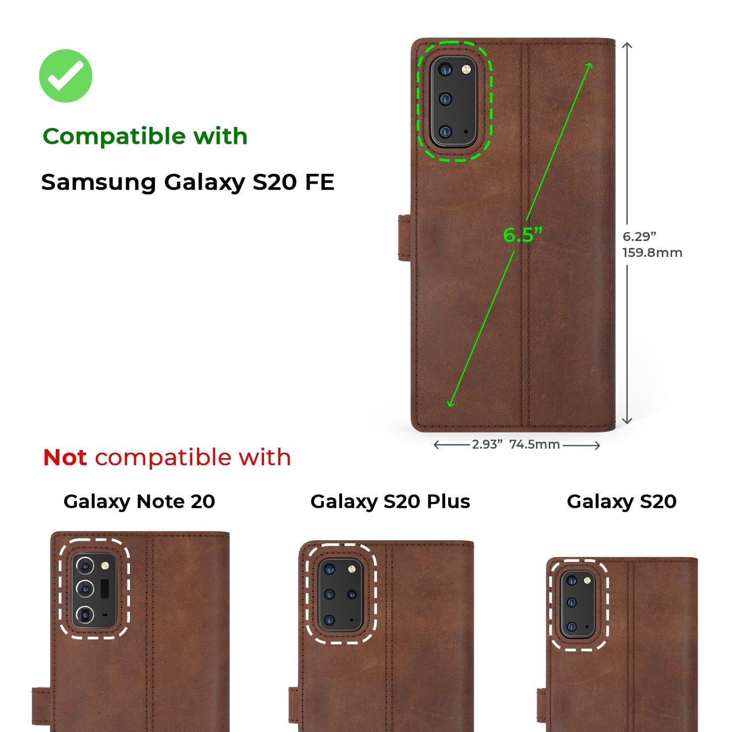 Samsung Galaxy S20 FE - Vintage Leather Wallet Grey Samsung Galaxy S20 FE - Snakehive UK