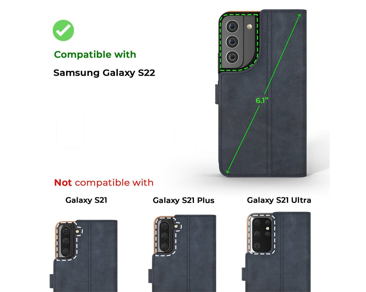 Samsung Galaxy S22 - Vintage Leather Wallet (Almost Perfect) Teal Samsung Galaxy S22 - Snakehive UK