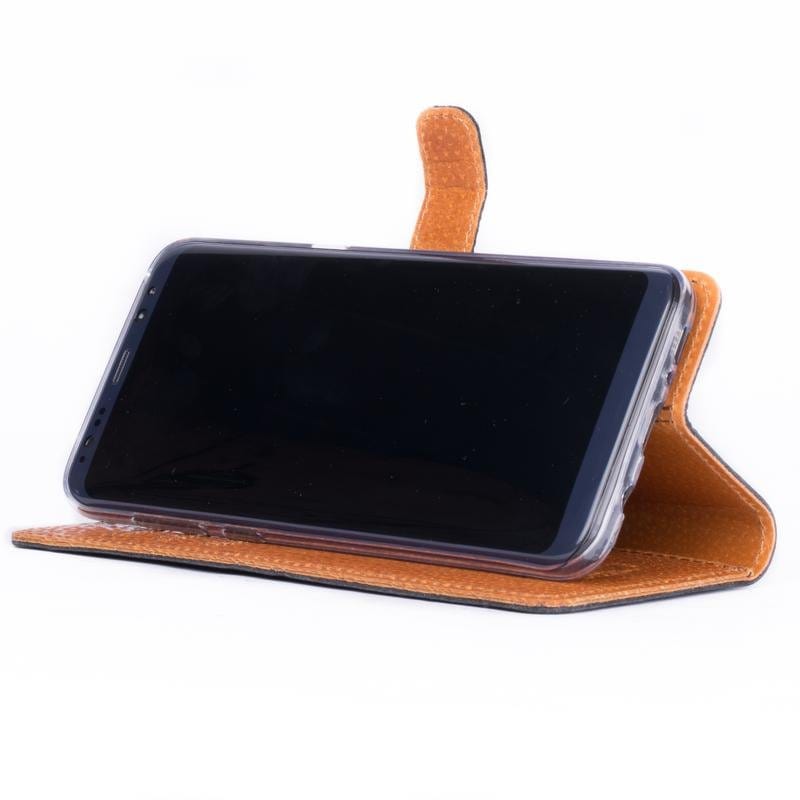 Vintage Two Tone Leather Wallet - Samsung Galaxy S8 Plus TT Black/Plum Samsung Galaxy S8 Plus - Snakehive UK