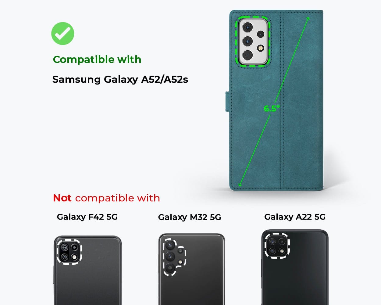Vintage Leather Wallet - Samsung Galaxy A52 Teal Samsung Galaxy A52 - Snakehive UK