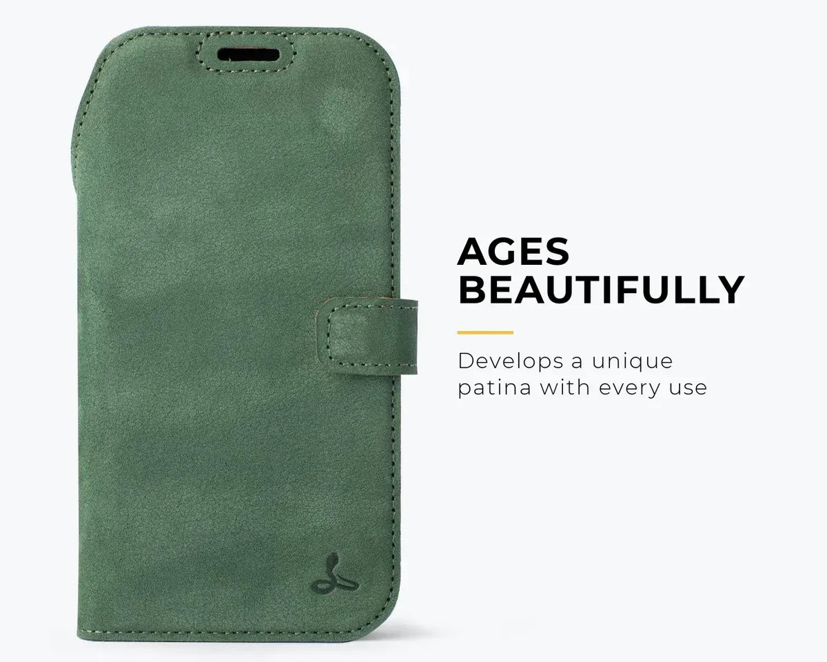 Snakehive Vintage Wallet Apple iPhone 17 Pro - Vintage Leather Wallet Phone Case Vintage Leather Wallet Case for Apple iPhone 17 Pro