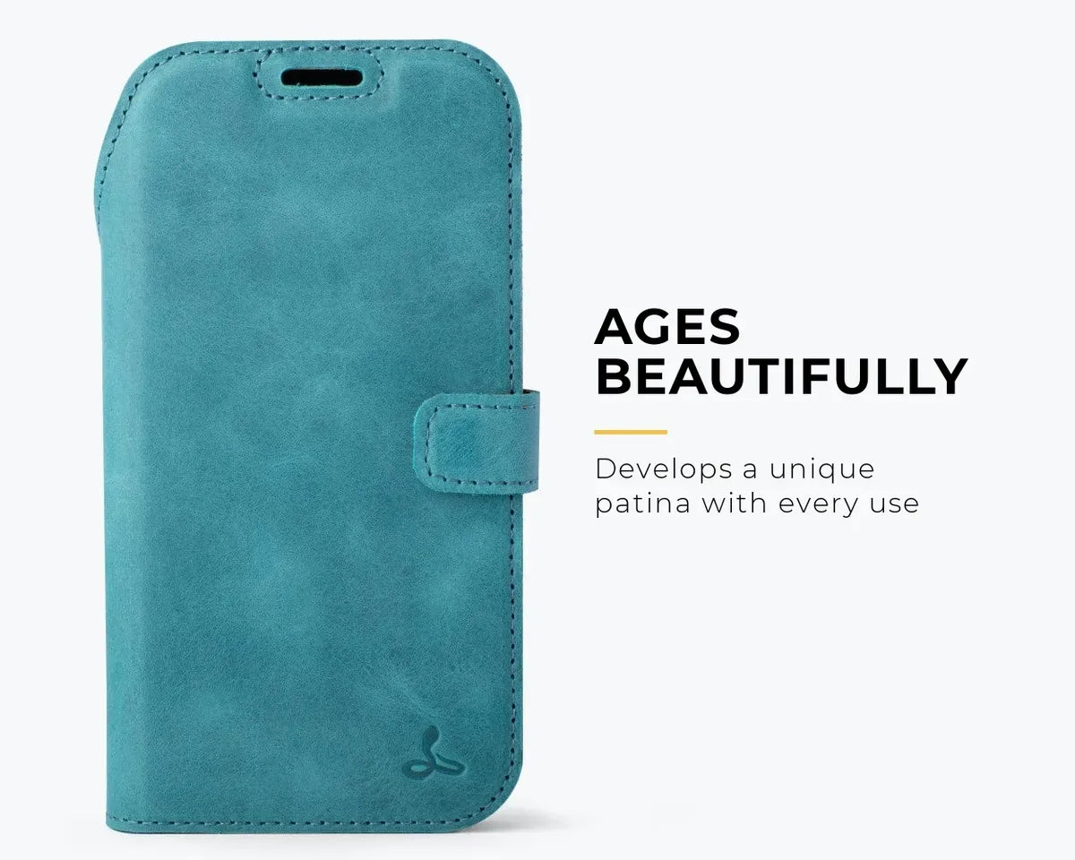 Snakehive Vintage Wallet Apple iPhone 17 Pro - Vintage Leather Wallet Phone Case Vintage Leather Wallet Case for Apple iPhone 17 Pro