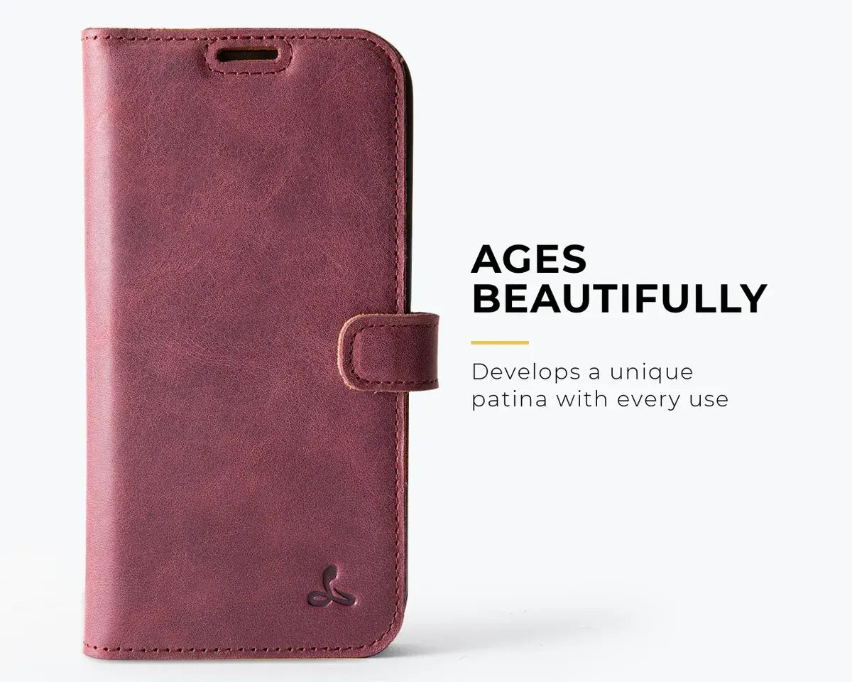 Snakehive Vintage Wallet Apple iPhone 16 Pro - Vintage Leather Wallet Phone Case Vintage Leather Wallet Case for Apple iPhone 16 Pro