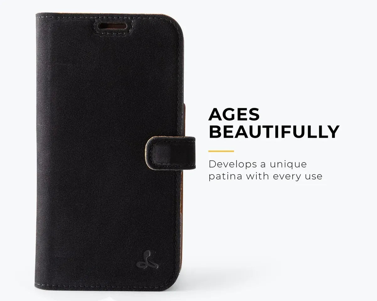 Snakehive Vintage Wallet Apple iPhone 16 - Vintage Leather Wallet Phone Case Vintage Leather Wallet Case for Apple iPhone 16