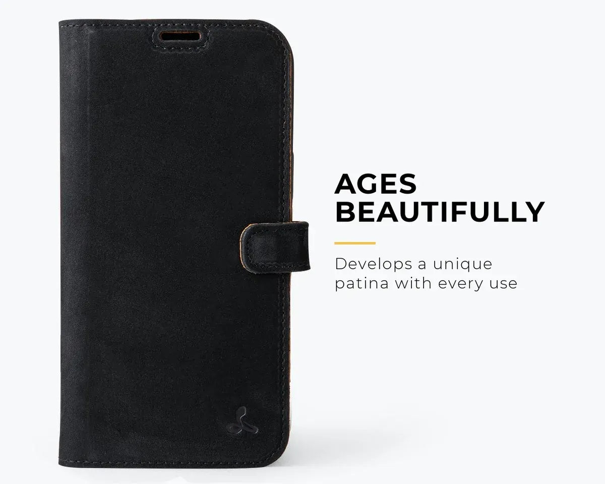 Snakehive Vintage Wallet Apple iPhone 16 Pro - Vintage Leather Wallet Phone Case Vintage Leather Wallet Case for Apple iPhone 16 Pro