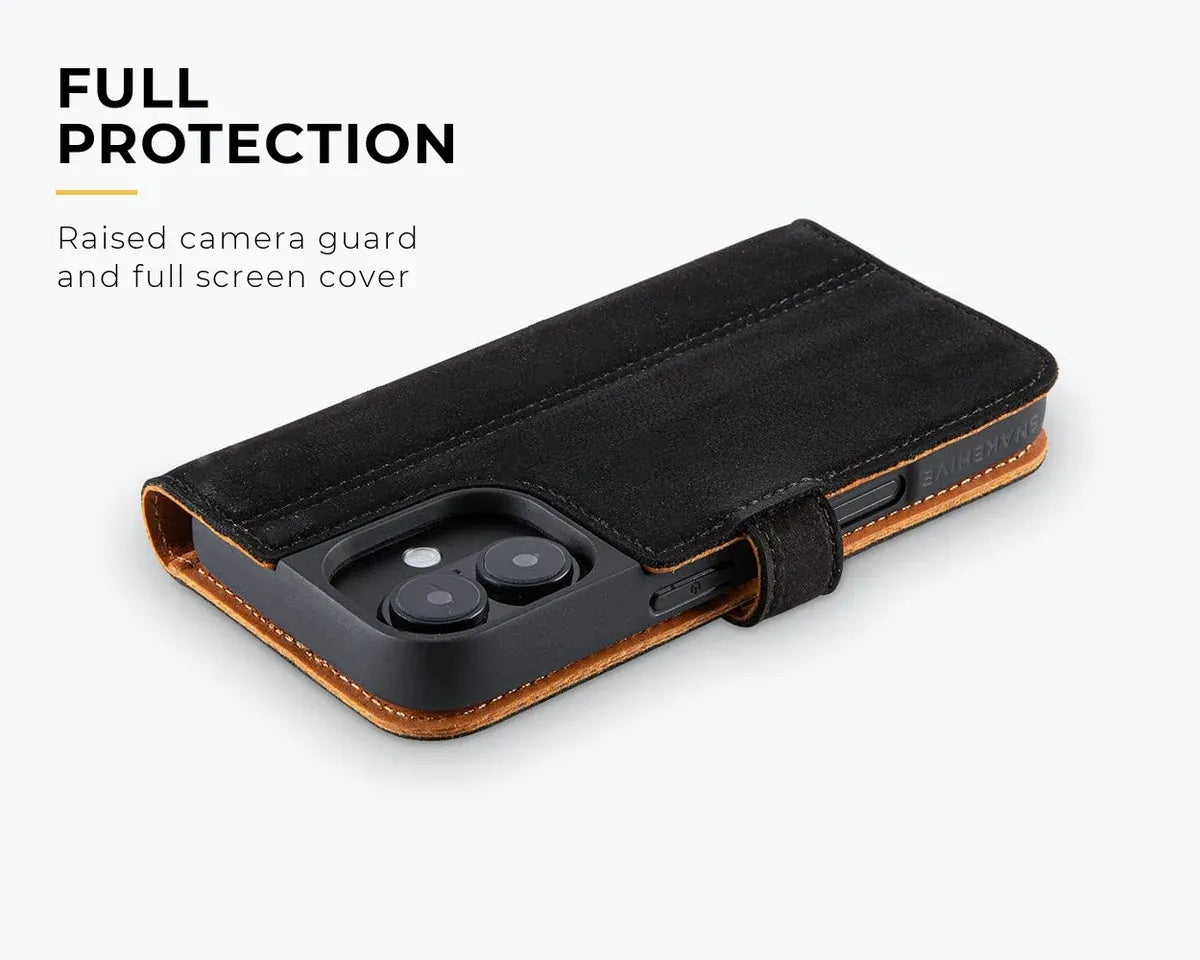 Snakehive Vintage Wallet Apple iPhone 16 - Vintage Leather Wallet Phone Case Vintage Leather Wallet Case for Apple iPhone 16